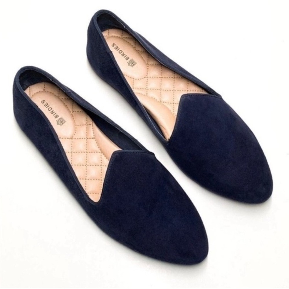 Birdies Heron Blue Suede Loafer Shoe Womens 7.5 Flats Bright Old Money Luxury